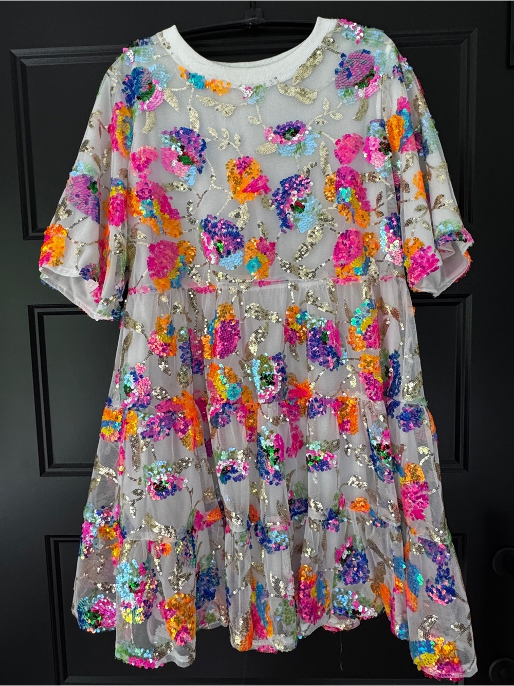WHY Boutique Sequin Floral Dress